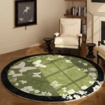 Customizable Floral Round Carpet - French Style Elegance