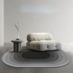 Modern Oval Geometric Rug - Soft, Non-Slip, Washable for Home! - Image 2