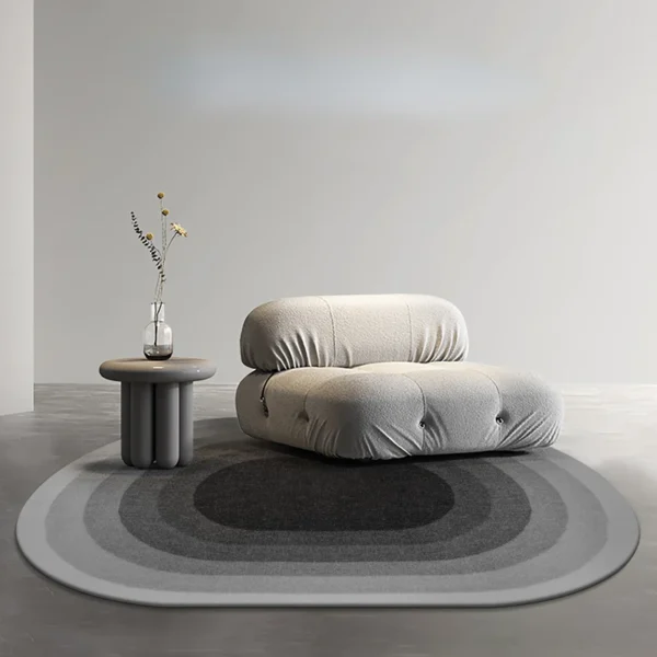 Modern Oval Geometric Rug - Soft, Non-Slip, Washable for Home!