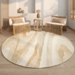 Fluffy Soft Lounge Rug Light Luxury Bedroom Decor Round Carpet Cream Style Carpets for Living Room Thick Plush Lounge Floor Mat - Image 3