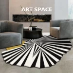 Elevate Your Space! Plush Nordic Geometric Washable Rug