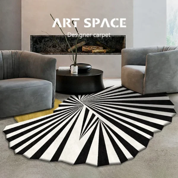 Elevate Your Space! Plush Nordic Geometric Washable Rug