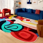 Fluffy Modern Polyester Rug: Custom, Non-Slip, Safe & Washable! - Image 3