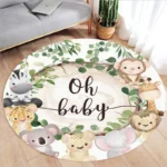 Safari Jungle Animals Print Round Rug Kids Bedroom Carpet Living Room Nonslip Floor Mat Sofa Table Rugs for Home Decor Rug - Image 2