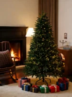 Lifelike Pre-lit Christmas Tree with LED Lights - Multiple Sizes - Image 2