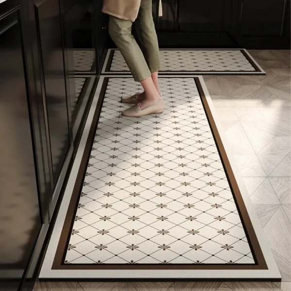 VIKAMA Kitchen Floor Rug Diatomite Anti-Slip Oil-Proof Water-Absorbing, Dirt-Resistant And Waterproof Door Mat For Home Decor