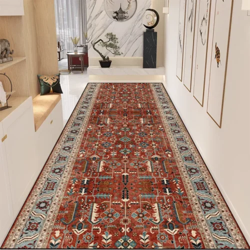 Custom Persian Runner: Non-Slip, Washable Hallway Elegance