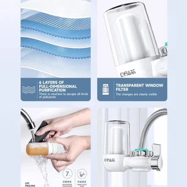Faucet water purifier ceramic filter filter household washable pre filter kitchen tap water 6-fold precision purifier
