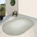 Modern Oval Geometric Rug - Soft, Non-Slip, Washable for Home! - Image 4