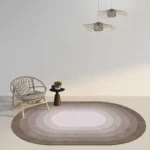 Modern Oval Geometric Rug - Soft, Non-Slip, Washable for Home! - Image 3