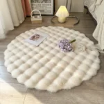 Luxe Faux Rabbit Fur Rug: Ultra-Soft & Fluffy Home Comfort