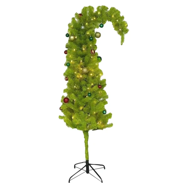 Pre-Lit 5.9 ft Christmas Tree with Metal Base for Festive Cheer