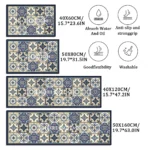 Bedside Living Room Study Room Kitchen Rug Courtyard Entrance Ethnic Style Absorbent Floor Mat, Crystal Velvet No-slip Carpet - Image 2
