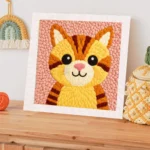 Modern Animal Punch Needle Embroidery Kit for DIY Art - Image 2