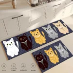 Carpet for Kitchen Floor Mat Waterproof Non-slip Long Rug Oil-proof Foot Mats Pink Flower Home Decoration Modern Absorbent Rugs - Image 4