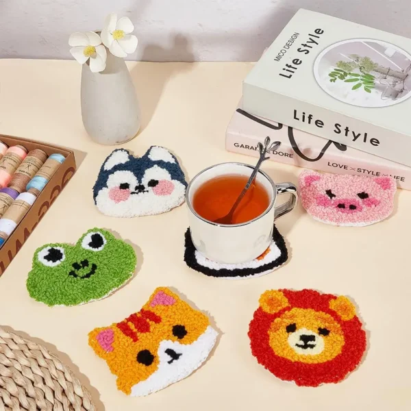 Beginner-Friendly Punch Needle Kit - DIY Coasters Set of 6