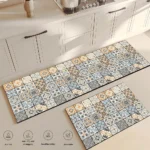 Retro Kitchen Rugs Non-Slip Absorbent Bedroom Luxury Entrance Doormat Washable Anti Fatigue Carpet Long Large Waterproof Mat - Image 4