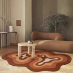 Custom Modern Geometric Rug – Irregular Shape Washable Carpet - Image 3