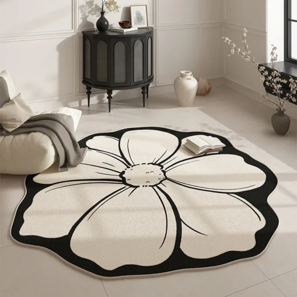 Customizable Floral Round Polyester Carpet for Modern Spaces