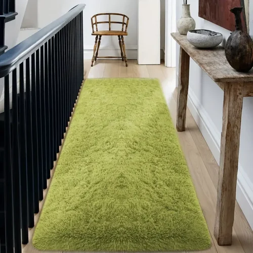 VIKAMA Plush Silk Wool Rug: Ultra-Soft, Washable Comfort!