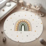 Rainbow Kids Rug,Heart Rainbow Kids Rug Washable Soft Carpet Non-Slip Girl's Room Floor Mat Nursery Playmat,Area Rug - Image 2