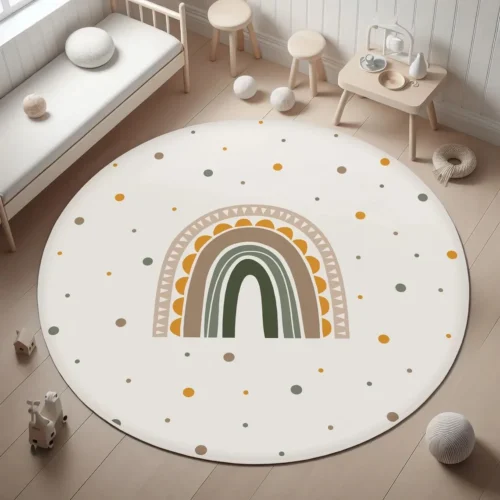 Rainbow Kids Rug,Heart Rainbow Kids Rug Washable Soft Carpet Non-Slip Girl's Room Floor Mat Nursery Playmat,Area Rug