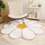 Nordic Fluffy Sun Flower Special Shape Plush Carpet Bedside Rugs Girl Bedroom Home Decor Children Room Floor Mats Soft Rug - Image 2