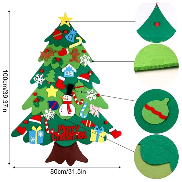 Colorful DIY Felt Christmas Tree - Safe, Durable & Creative Decor