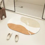 Bathroom Carpet Non-slip Strong Absorbent Floor Mats Home Decor Beige Stripes Bath Mat Toilet Entrance Area Rug Alfombra De Baño - Image 3