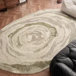 Custom Oval Striped Rug: Luxe Polyester Living Room Decor - Image 3