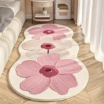 Custom Floral Rectangular Carpet - Soft & Minimalist Design