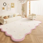 Custom Plaid K-Style Rug: Soft, Non-Slip Living Room Decor