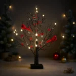 Vintage LED Cardinal Birch Tree Light for Festive Decor - Image 3