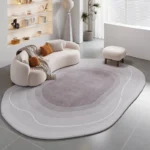 Modern Striped Polyester Rug - Easy Clean Custom Living Room - Image 5