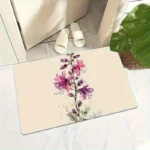 Serene Watercolor Purple Floral Doormat, Anti-Slip Floor Mat, Home Entrance Artistic Elegant Aesthetic Gift - Image 4
