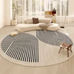 VIKAMA Round Summer Rug Coffee Table Sofa Cushion Living Room Bedroom Study Floor Mat Bedside Rug Easy to Clean Home Decoration - Image 2