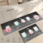 Carpet for Kitchen Floor Mat Waterproof Non-slip Long Rug Oil-proof Foot Mats Pink Flower Home Decoration Modern Absorbent Rugs - Image 3