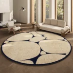 French Style Geometric Rug: Plush, Washable Living Room Comfort
