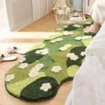 Tufted Carpet 3D Moss Floral Rug Shaped Floor Mat Non-Slip Bottom Bedside Rug Living Room Rug Home Decor - Image 3