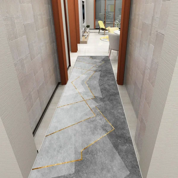 Elevate Your Hallway: Modern Geometric Washable Runner Rug