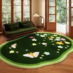 Soft Minimalist Geometric Rug - Modern Polyester Comfort - Image 4