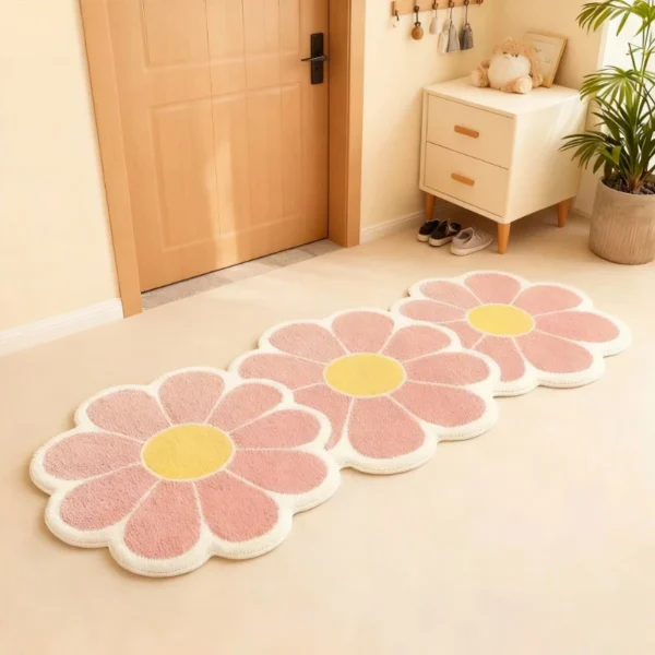 Flower Pattern Carpets for Living Room Irregular Shape Bedroom Decor Plush Carpet Thick Bedside Floor Mat Fluffy Soft Lounge Rug