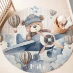 Airplane Children's Hot Air Balloon Kids Rug for Living Room Baby Girl Room Kids Playroom Mat Bedroom Rug Nursery Sofa Rug - Image 2