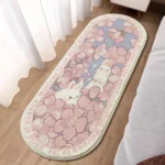 VIKAMA Floral Polyester Rug - Fade Resistant for Home & Travel