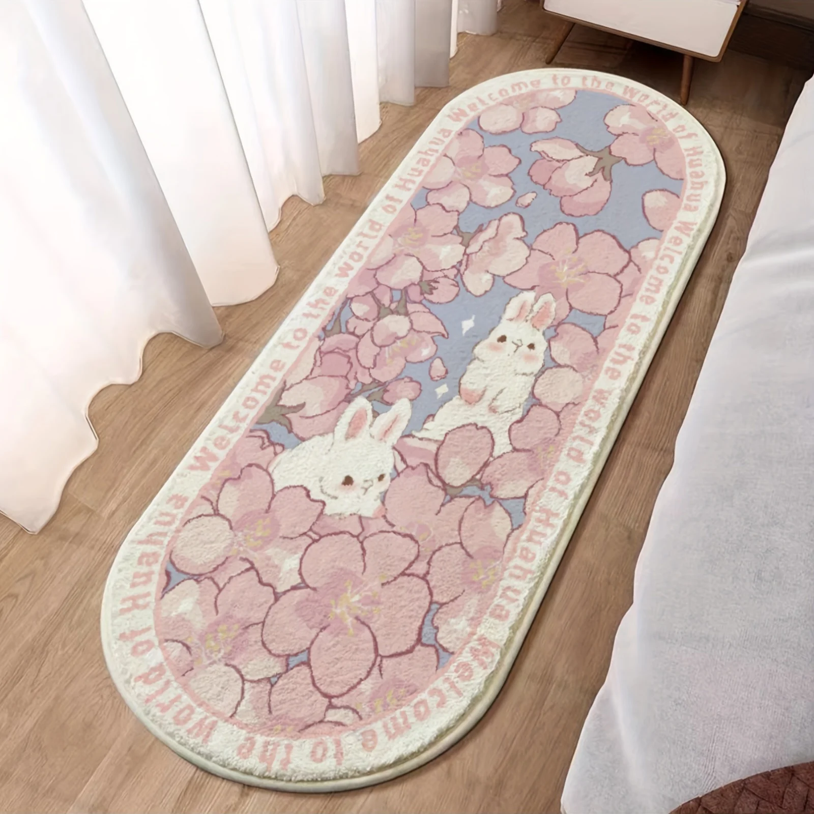 Kf-S4Ae31D3E10E1445Bbe77155005Bfa49C4 Vikama Floral Polyester Rug - Fade Resistant For Home &Amp;Amp; Travel - Image 1