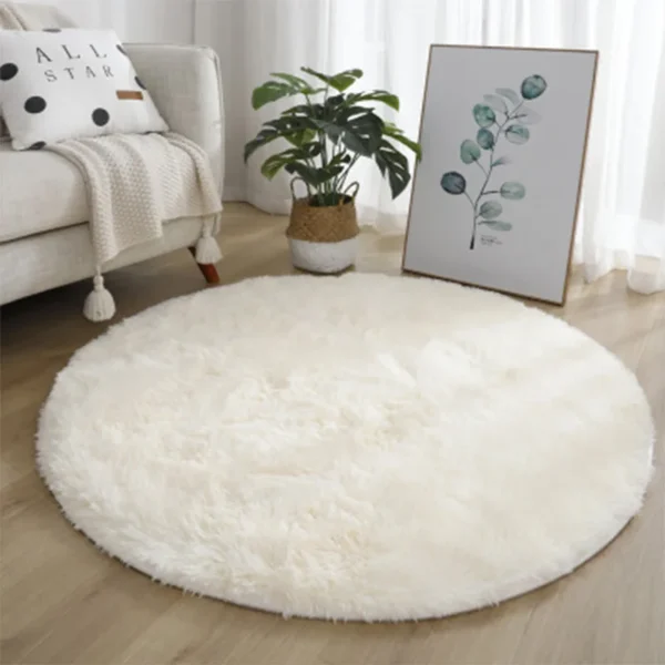 Super Soft Fluffy Round Rug Plush Carpet for Living Room Decor Cozy Bedroom Nursery Kids Room Home Floor Mat Decorative