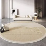 Indulge in Plush Comfort! Modern Round Striped Living Room Rug - Image 5