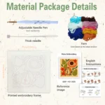 Modern Animal Punch Needle Embroidery Kit for DIY Art - Image 3