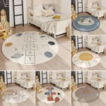 Delightful Cartoon Round Rug! Easy Clean Modern Floor Mat