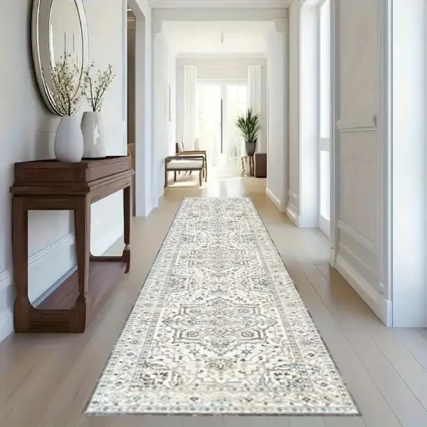 VIKAMA Bohemian Corridor Area Rug Crystal Velvet Long Rug for Living Room, Bedroom, Sunroom, Hardwood Floor Pad, Home Decoration